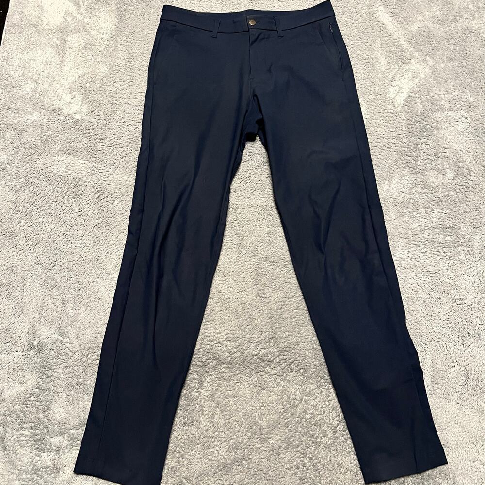 Lululemon Commission Pant Mens 31 Slim Warpstreme Chino Blue M5439S